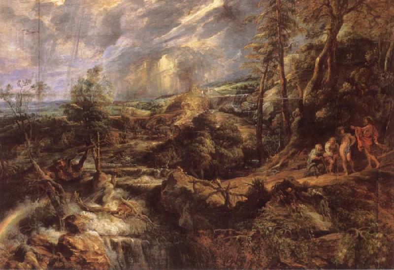 Peter Paul Rubens Stormy lanscape with Philemon and Baucis Sweden oil painting art